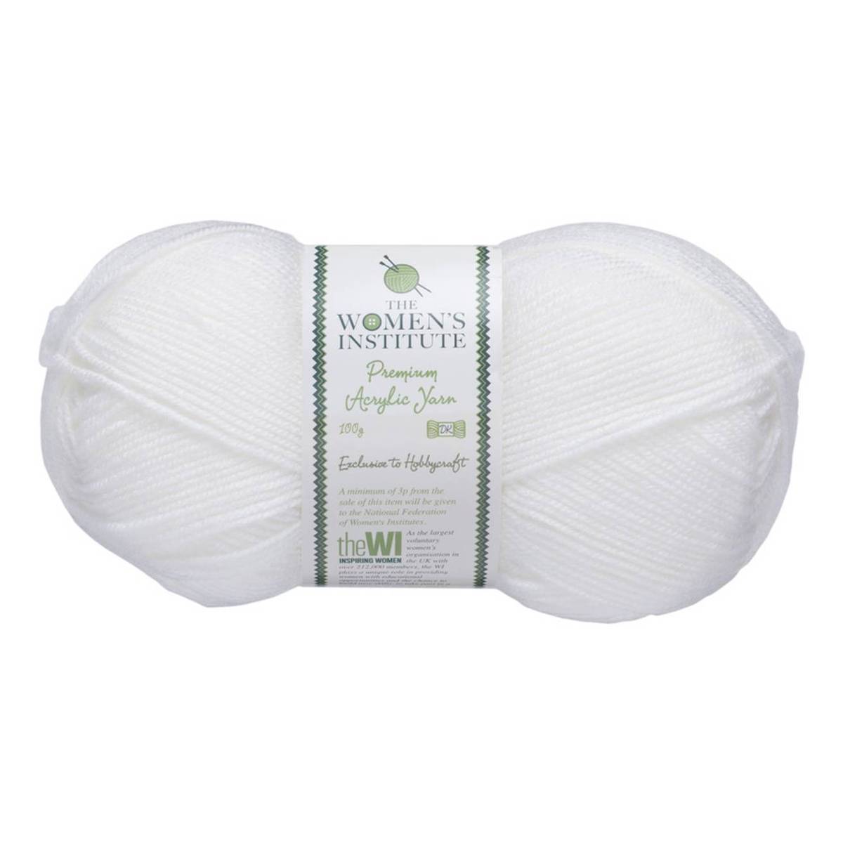 Women's Institute White Premium Acrylic Yarn 100g