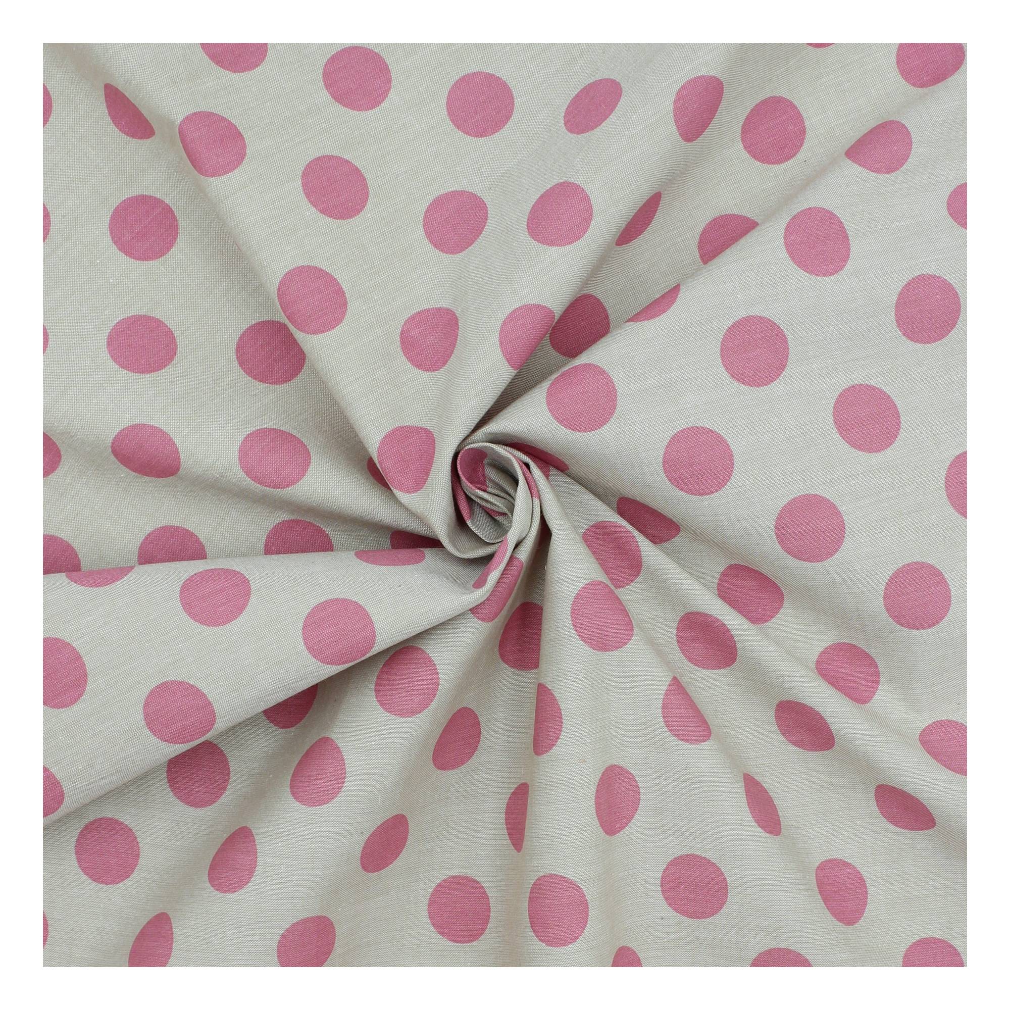 Pink Hometown Chambray Dots Fabric?by the Metre