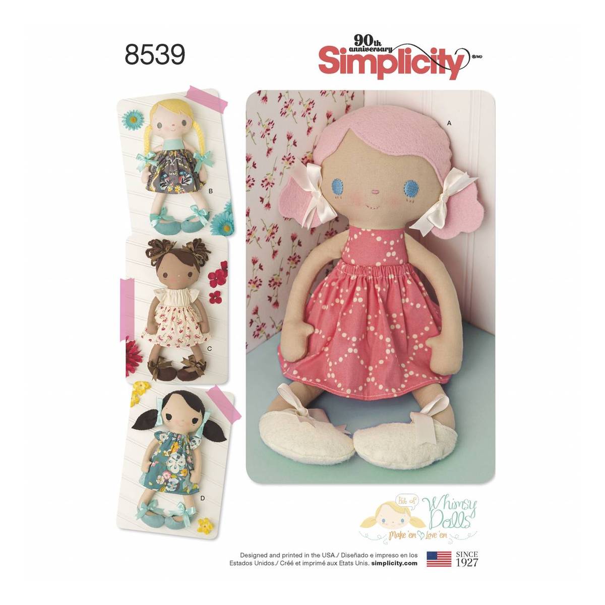 Simplicity Whimsy Dolls Sewing Pattern 8539