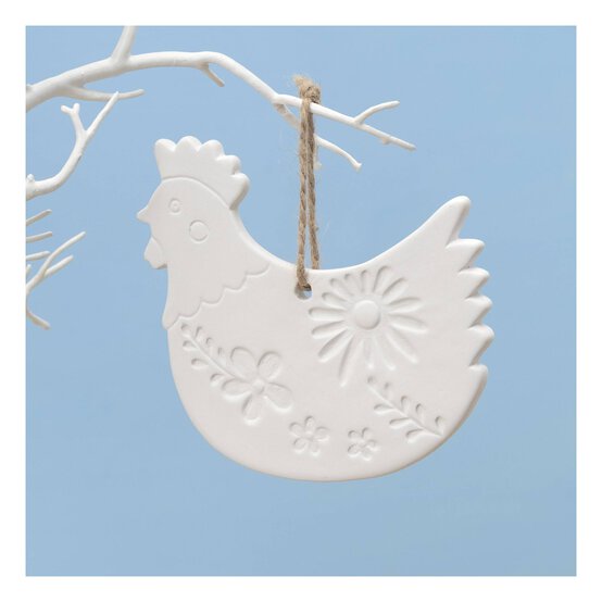 Hanging Ceramic Chicken Decoration 12.5cm