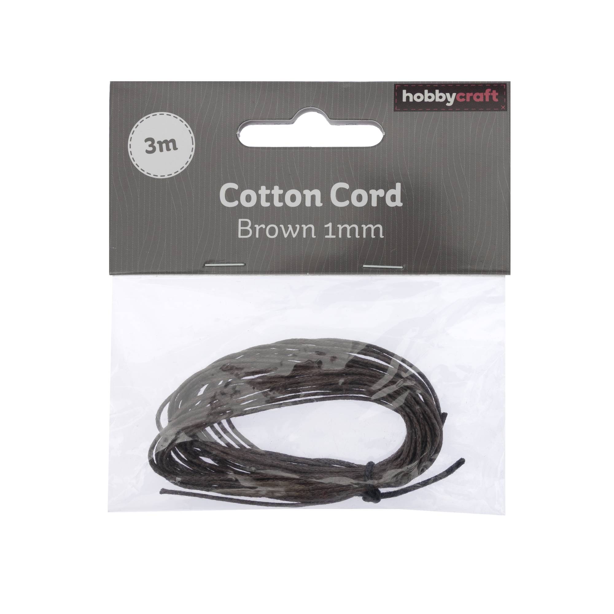 Brown Cotton Cord 1mm x 3m