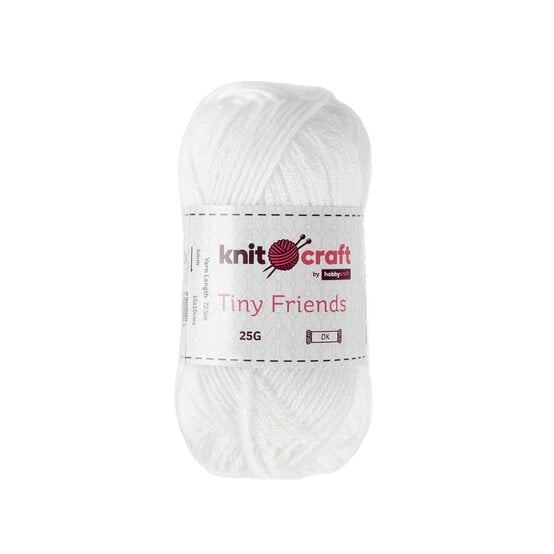 Knitcraft White Tiny Friends Yarn 25g