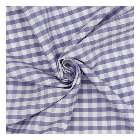 Lilac 1/4 Gingham Fabric by the Metre