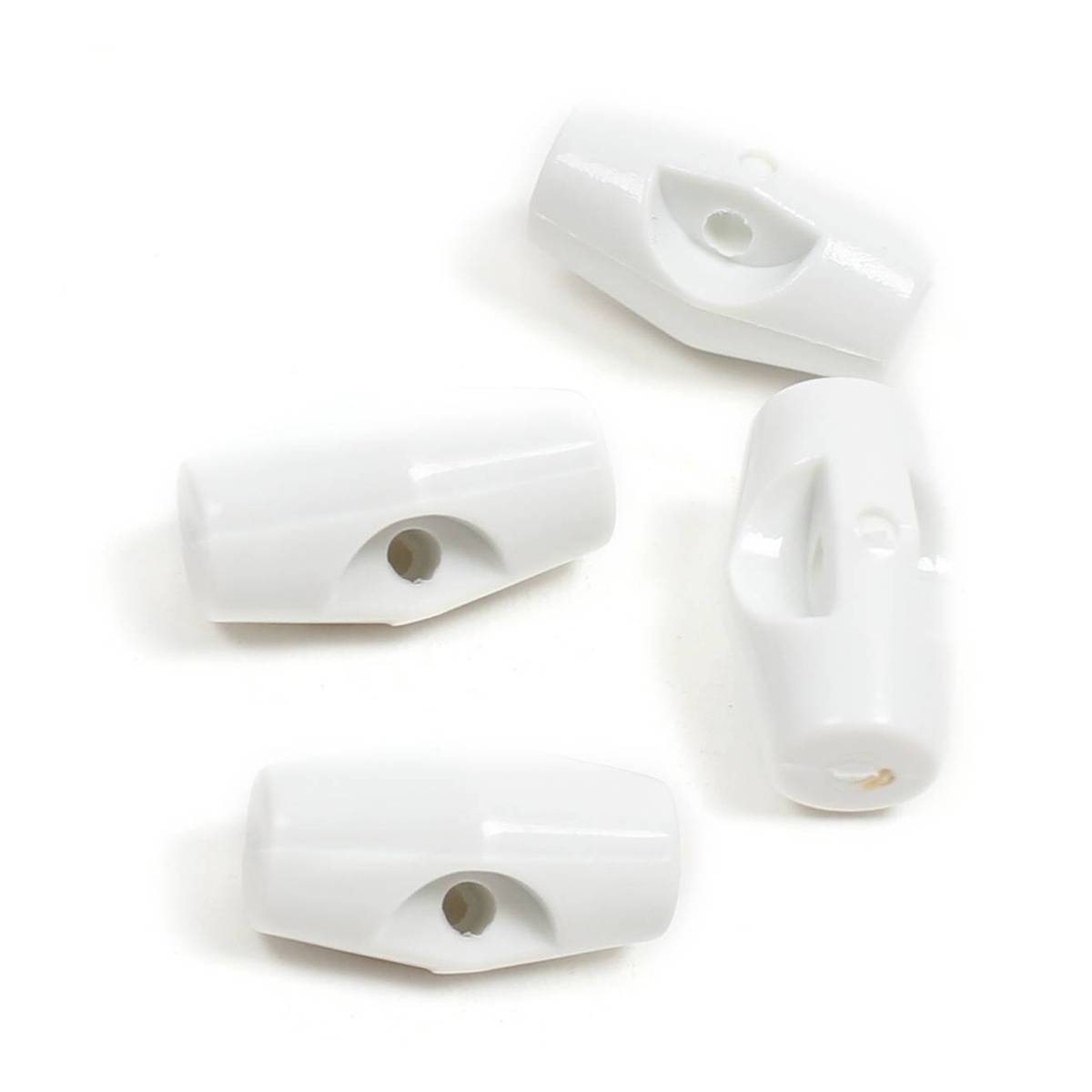 Hemline White Basic Barrel Button 4 Pack
