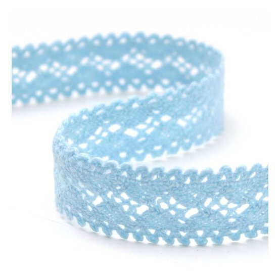 Blue Cotton Lace Ribbon 18mm x 5m