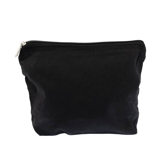 Black Cotton Zip Pouch 24cm x 17cm