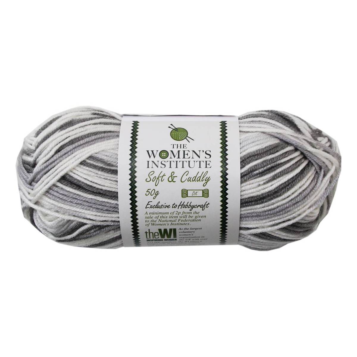 Women's Institute Grey Mix Soft and Cuddly DK Yarn 50g