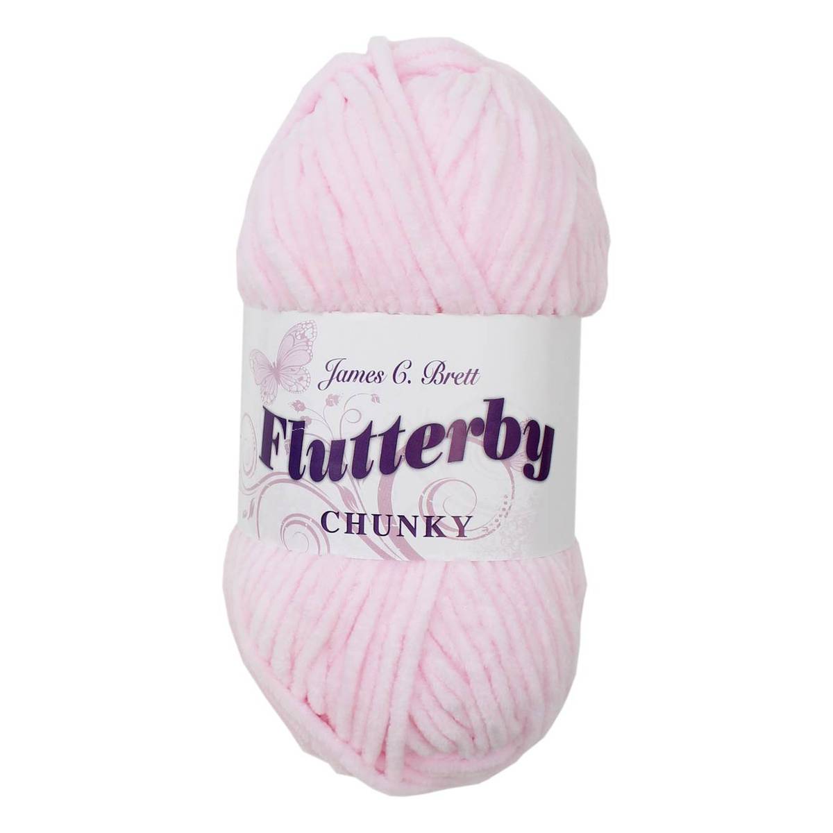 James C Brett Baby Pink Flutterby Chunky Yarn 100 g