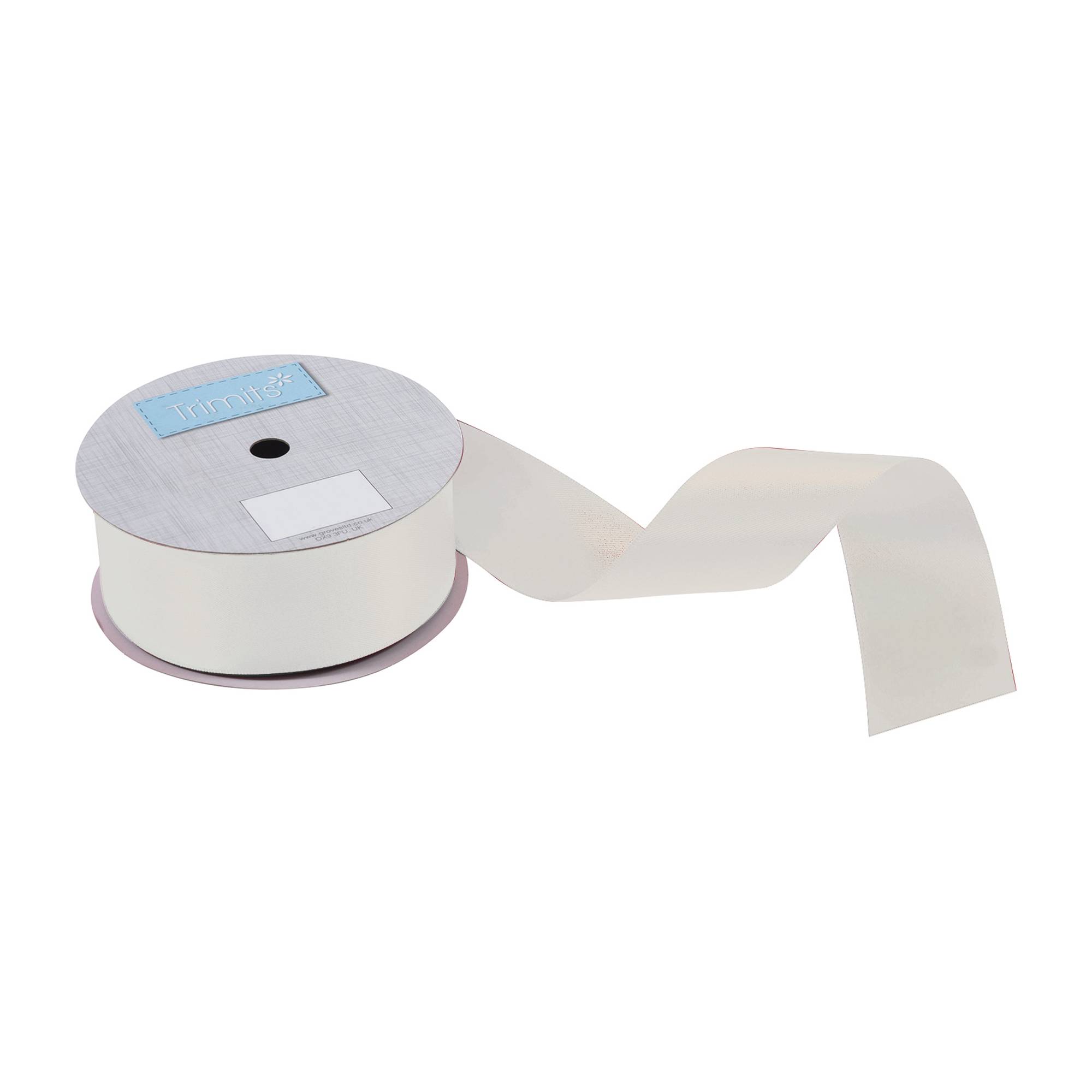 Trimits Ivory Double-Faced Satin Ribbon by the Metre 50mm