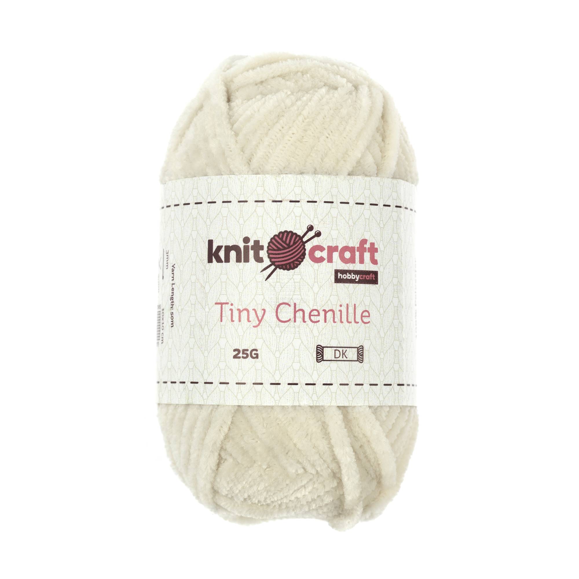 Knitcraft Off White Tiny Chenille DK Yarn 25g