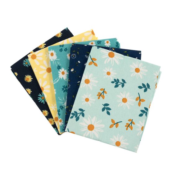 Daisy Floral Cotton Fat Quarters 5 Pack