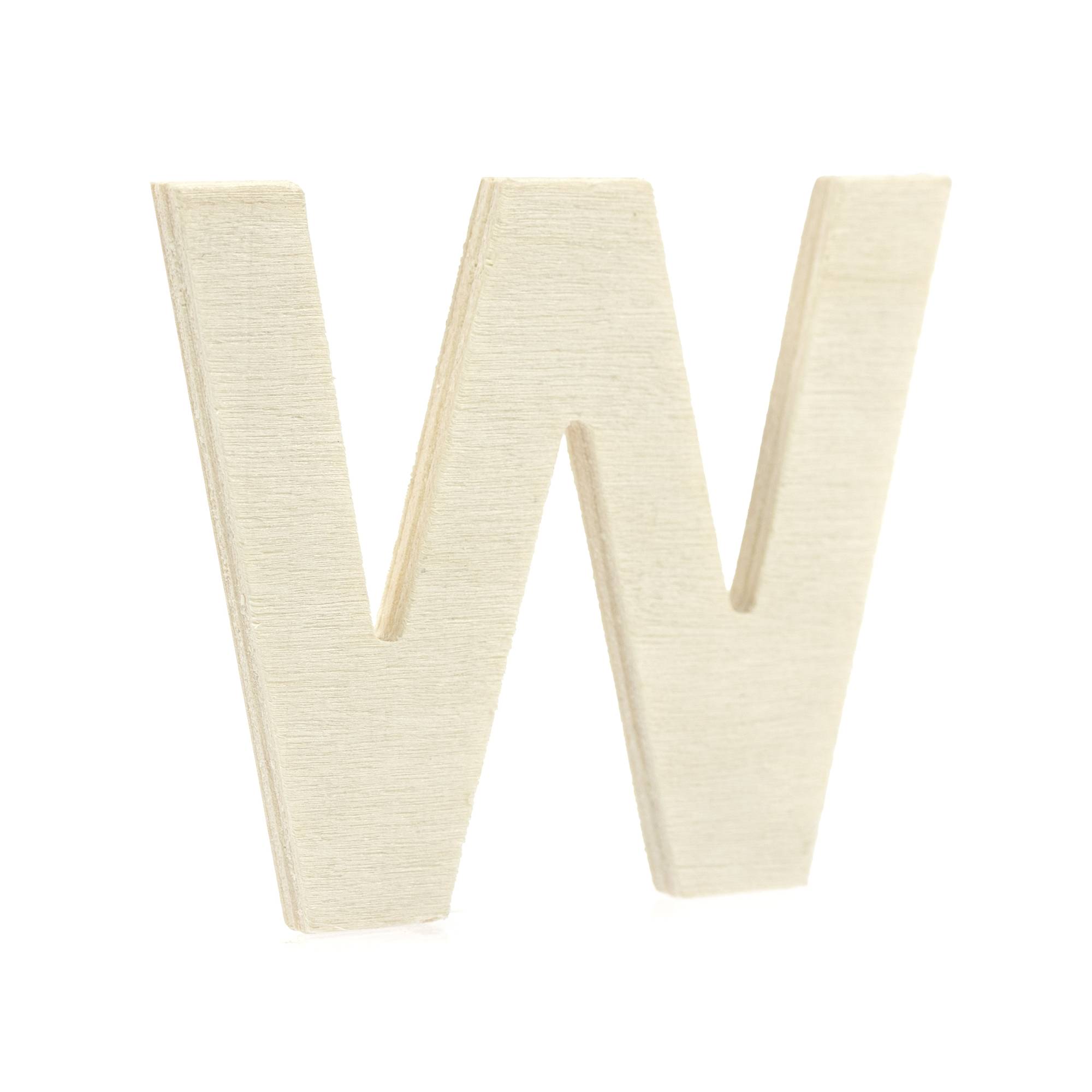 Small Wooden Letter W 6.5cm