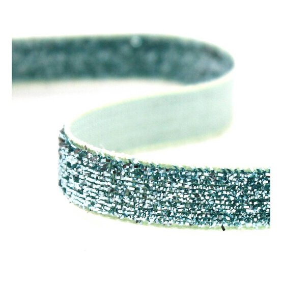 Metallic Aquamarine Woven Sparkle Ribbon 10mm x 2.5m