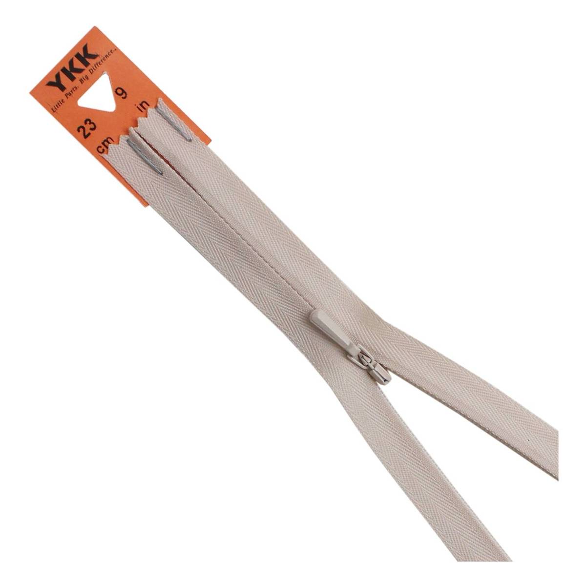 YKK Light Beige Concealed Zip 23cm