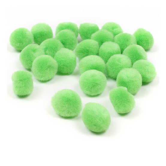Bright Green Pom Poms 2cm 25 Pack