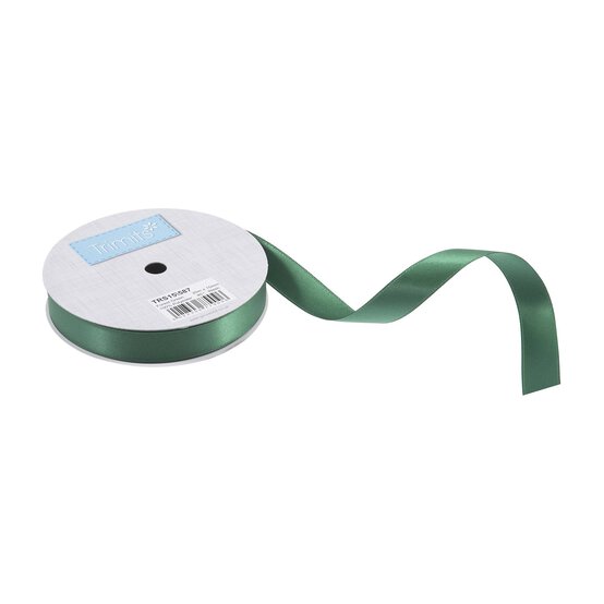 Trimits Forest Green Double-Faced Satin Ribbon by the Metre 15mm