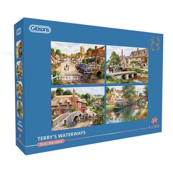 Gibsons Terry’s Waterways Jigsaw Puzzle 500 Pieces 4 Pack
