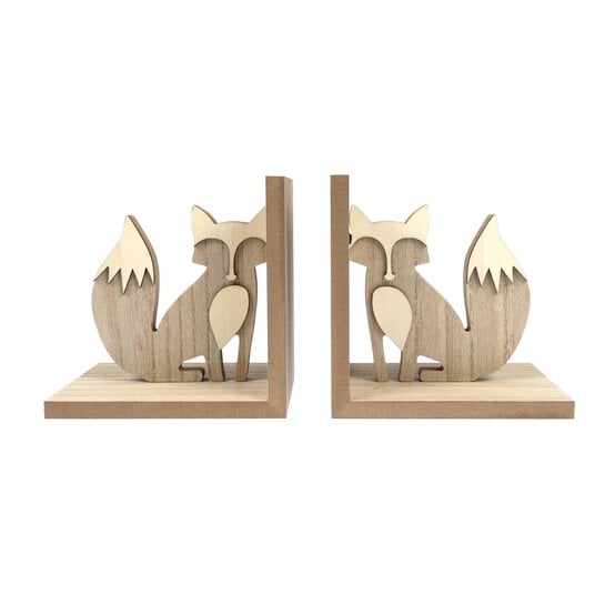 Wooden Fox Bookends 2 Pack