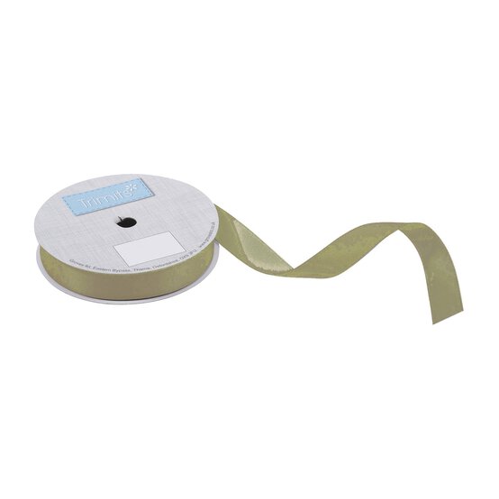 Trimits Deep Sage Double-Faced Satin Ribbon by the Metre 15mm