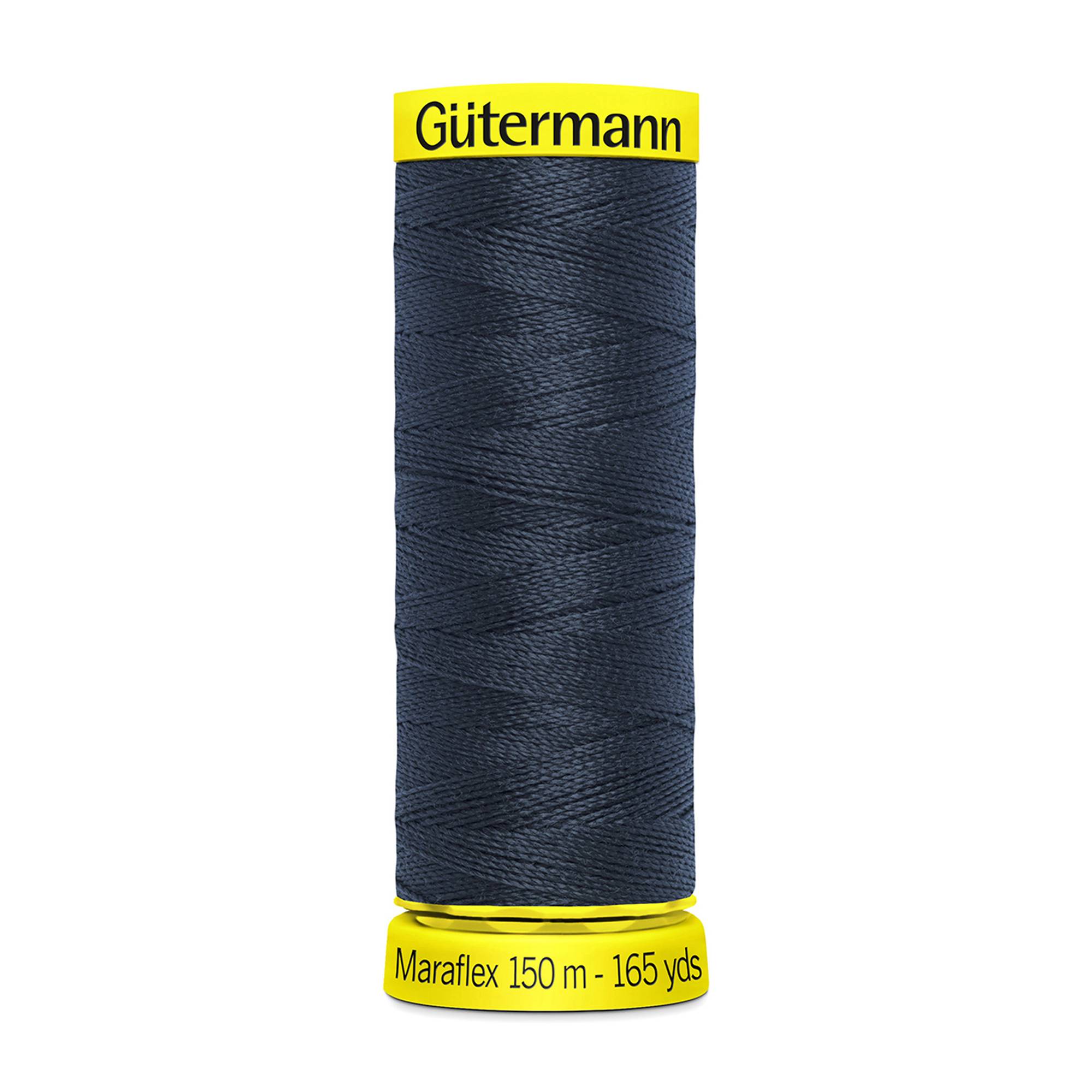Gutermann Ink Blue Maraflex Stretchy Sewing Thread 150m (665)