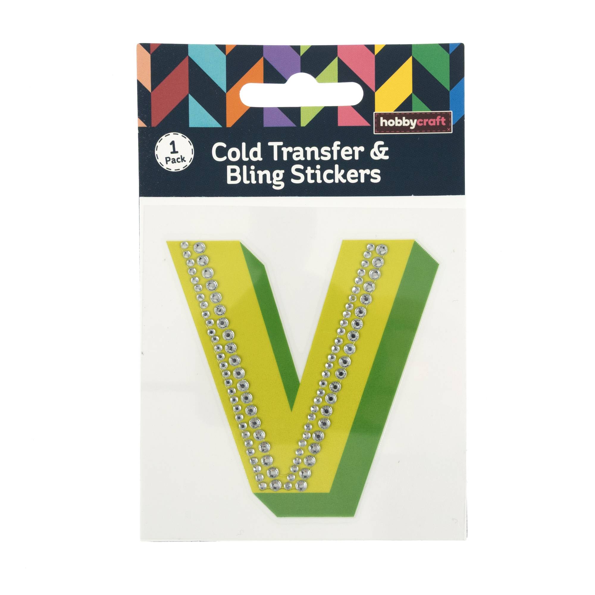 Cold Transfer and Bling Letter V Sticker Set