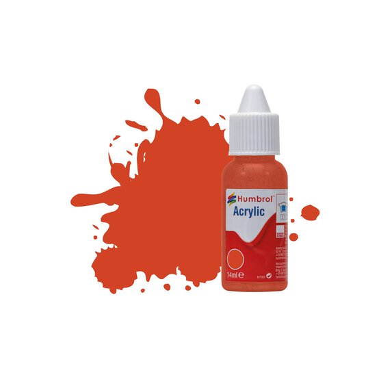 Humbrol 132 Red Satin Acrylic Paint Dropper 14ml