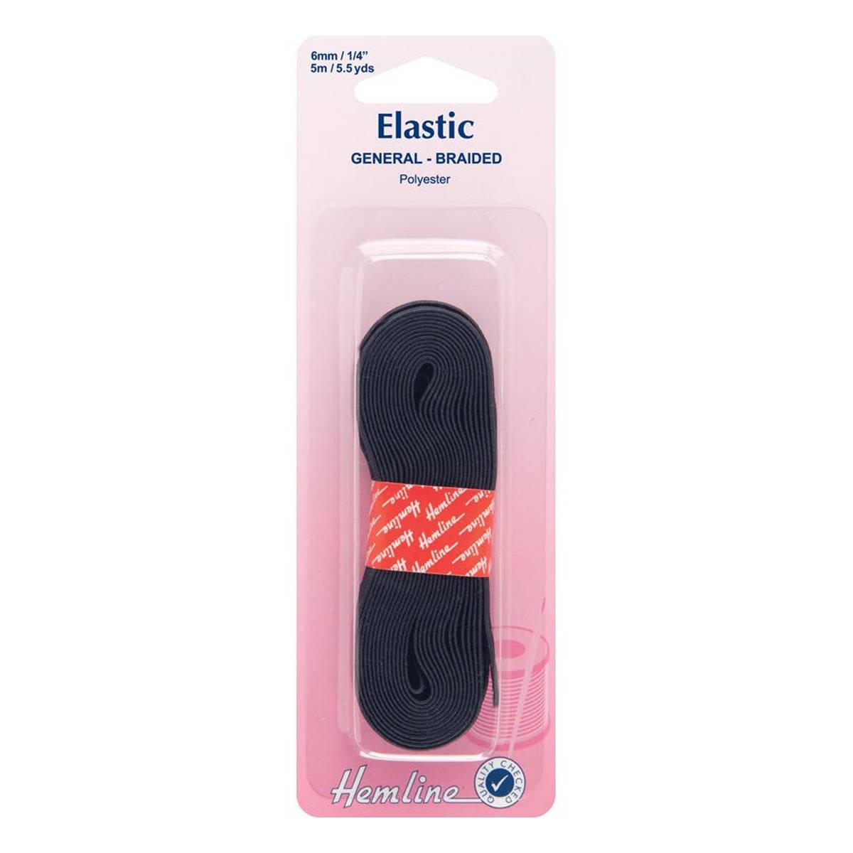Hemline Black Elastic 6mm x 5m