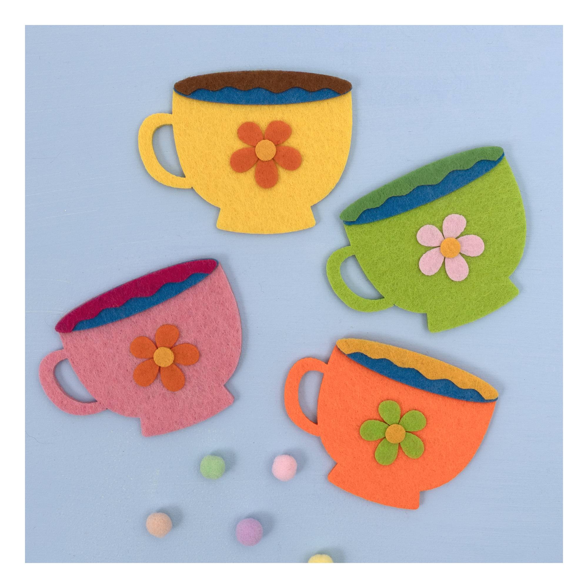 Felt Teacups 4 Pack