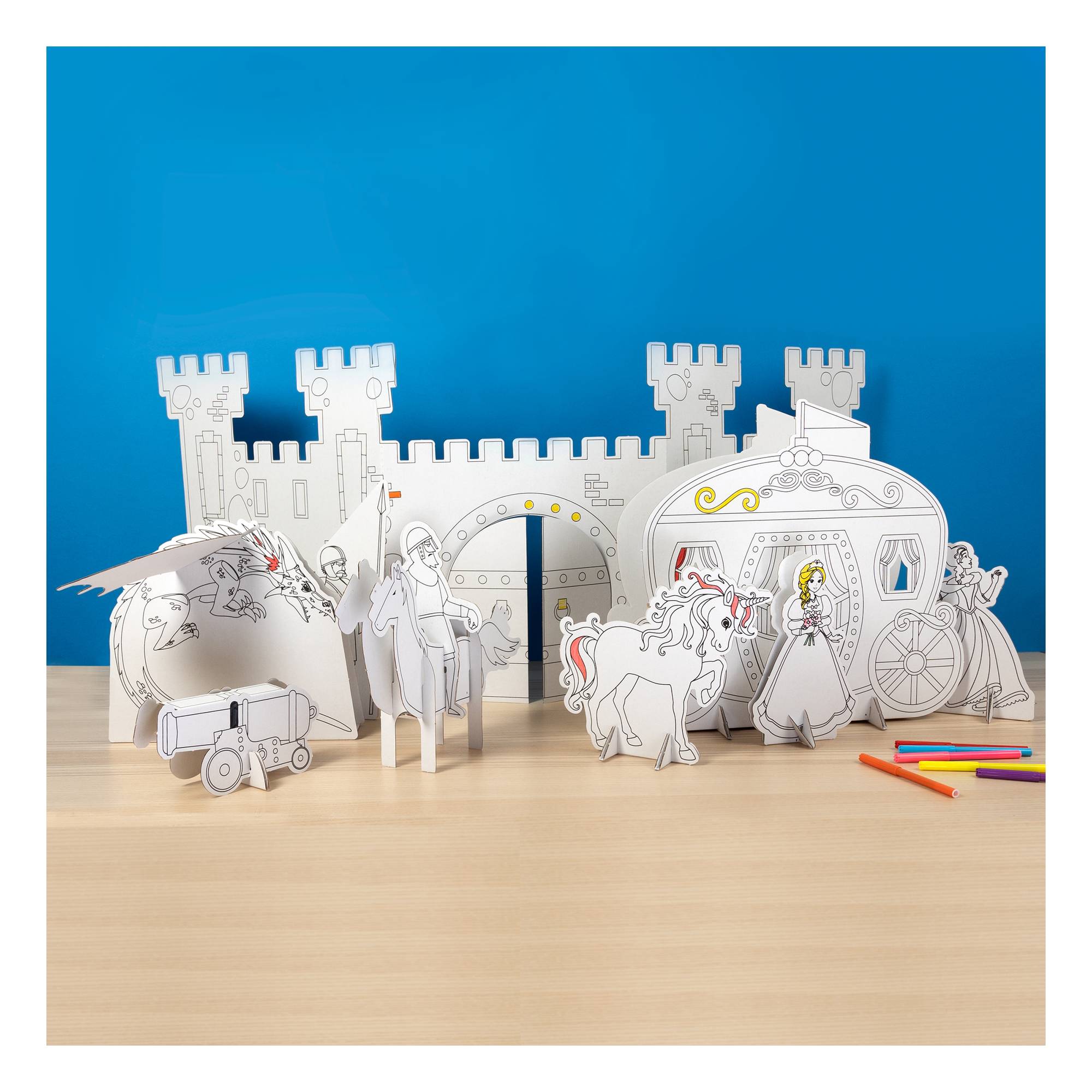 Colour-In Cardboard Tabletop Castle 103cm