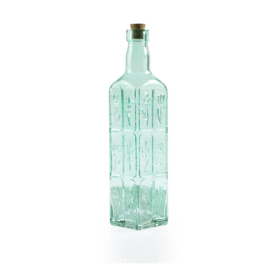 Tall Square Green Glass Bottle 520ml