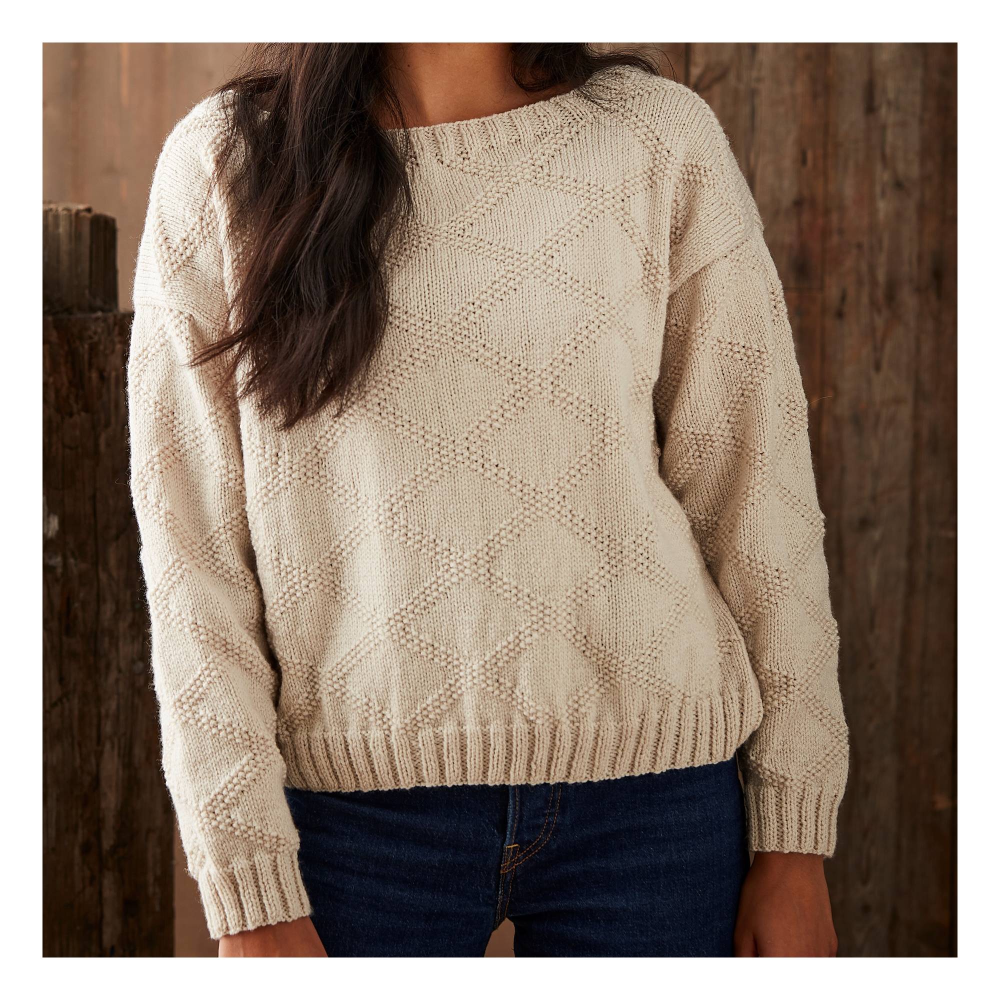 Knitcraft Moss Stitch Diamond Jumper Digital Pattern 0277