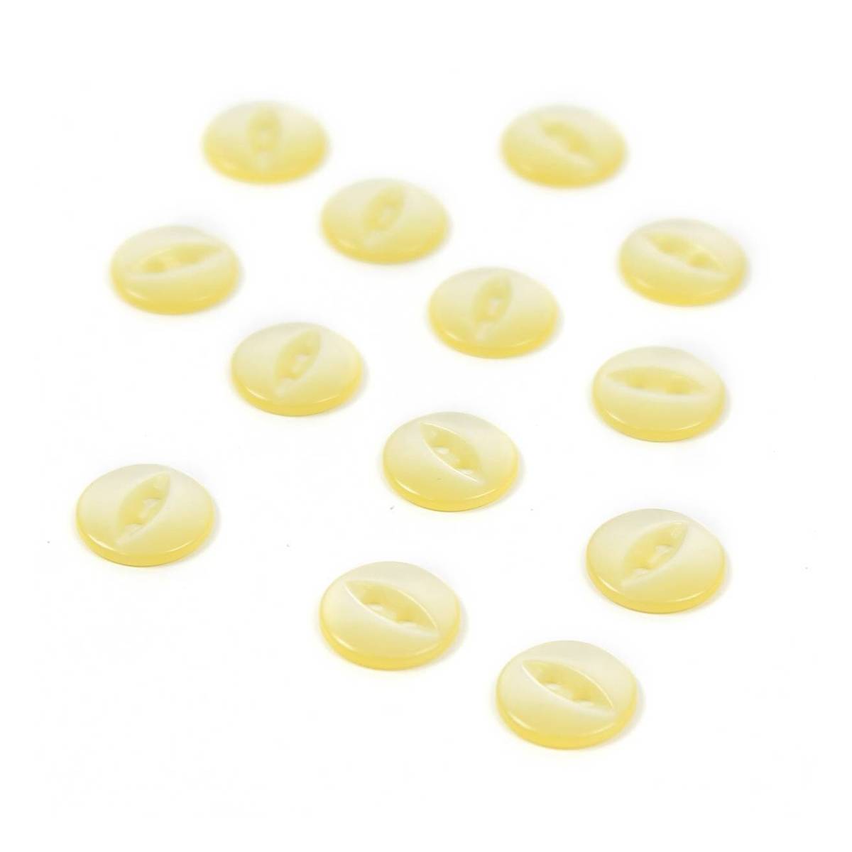 Hemline Yellow Basic Fish Eye Button 13 Pack
