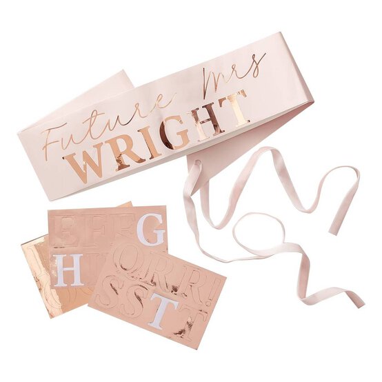 Ginger Ray Customisable Rose Gold Bride Sash