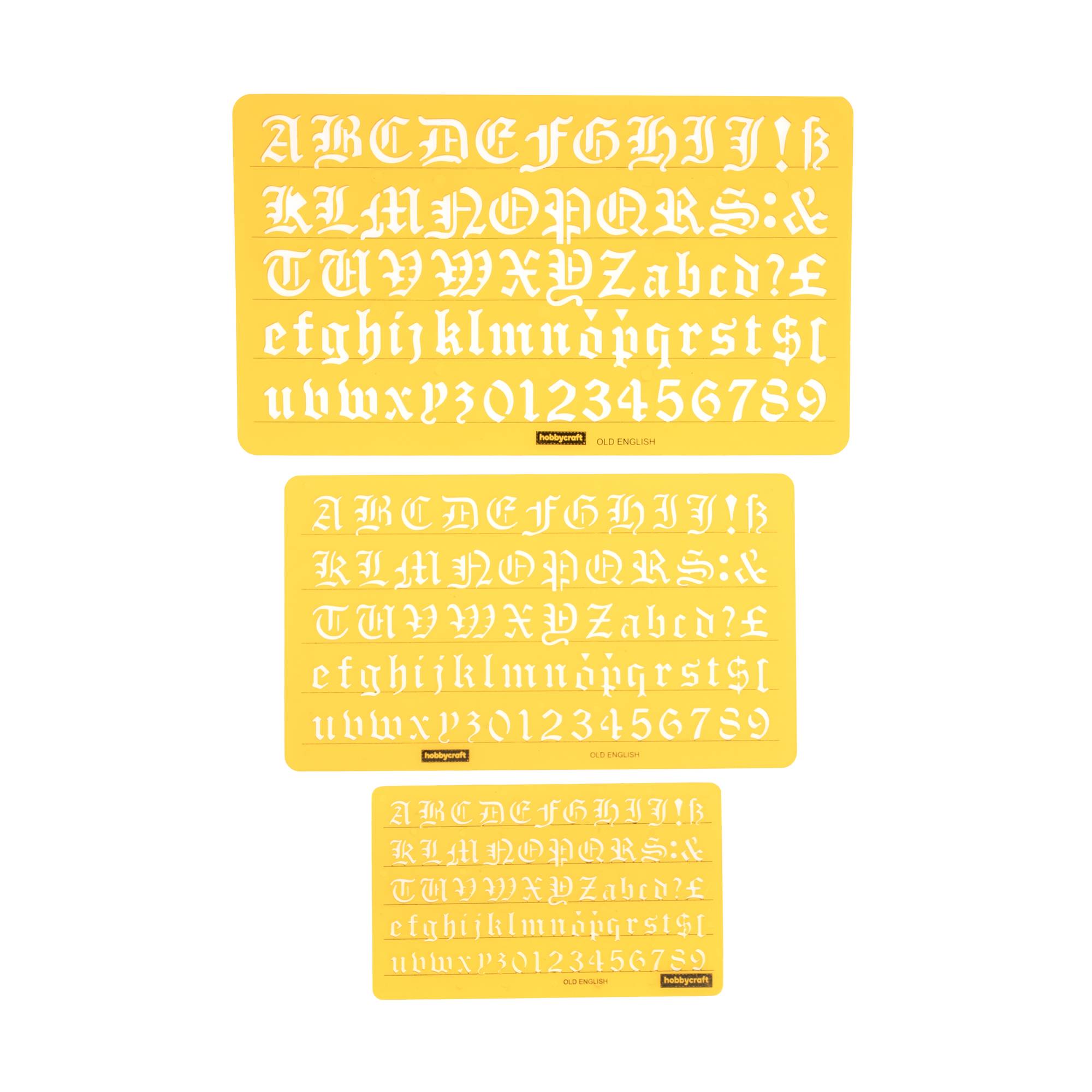 Old English Letter Stencil Set 3 Pack