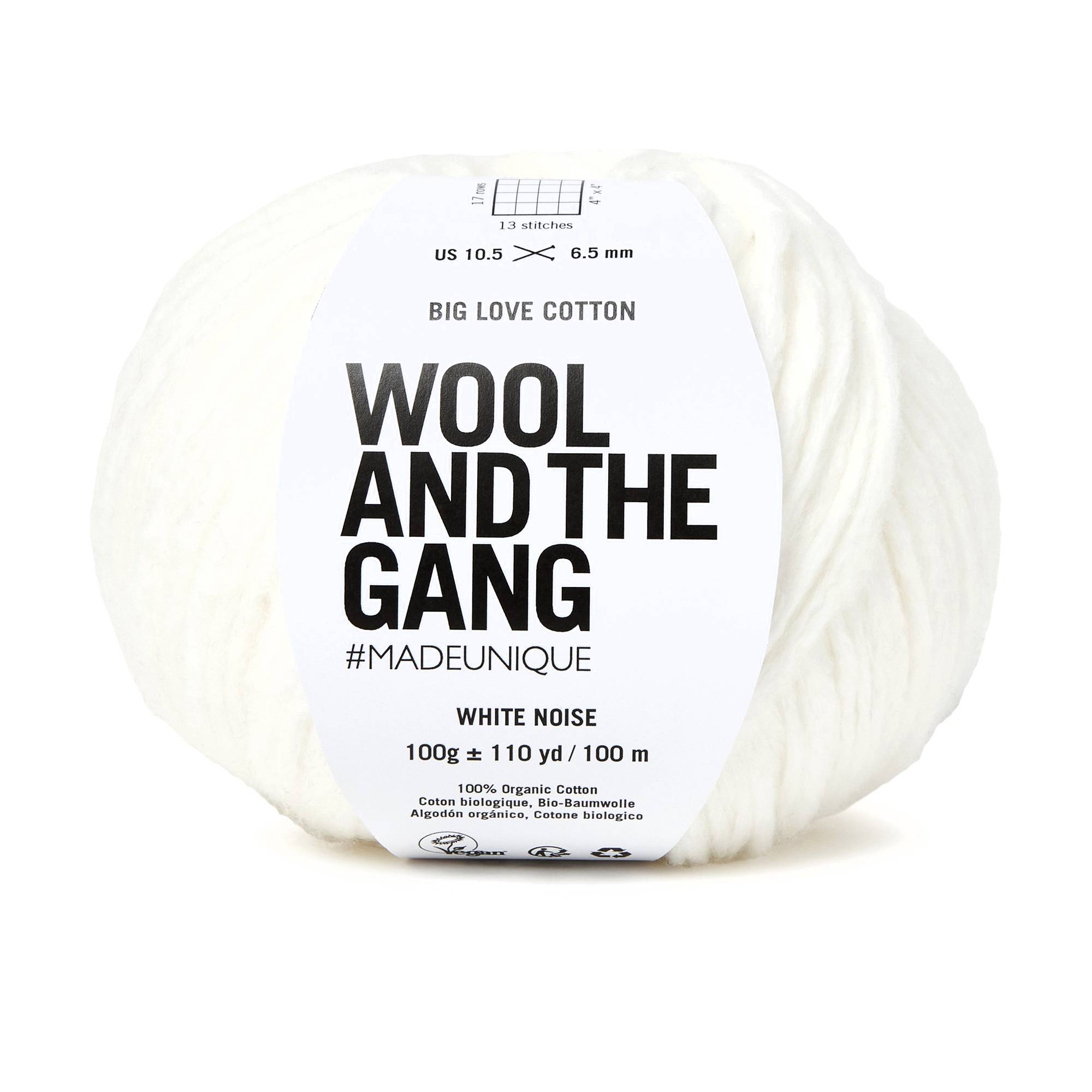 Wool and the Gang White Noise Shiny Happy Cotton 100g
