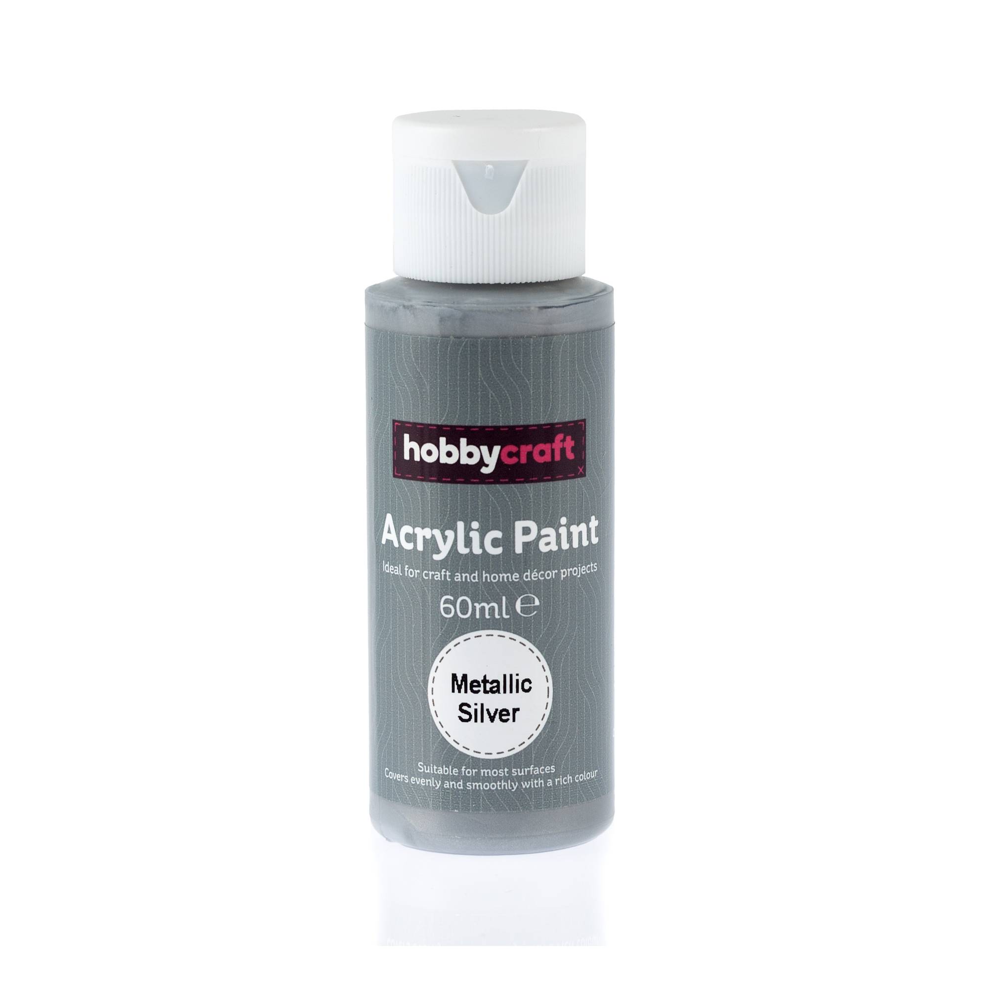 Metallic Silver Acrylic Craft Paint 60ml