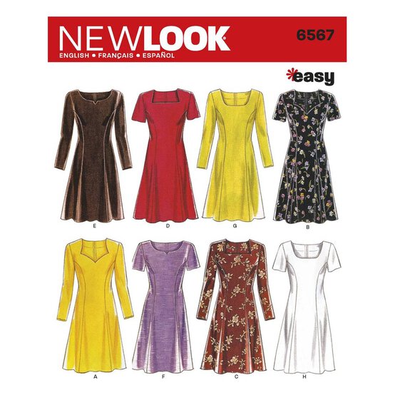 New Look Women's Dress Sewing Pattern 6567