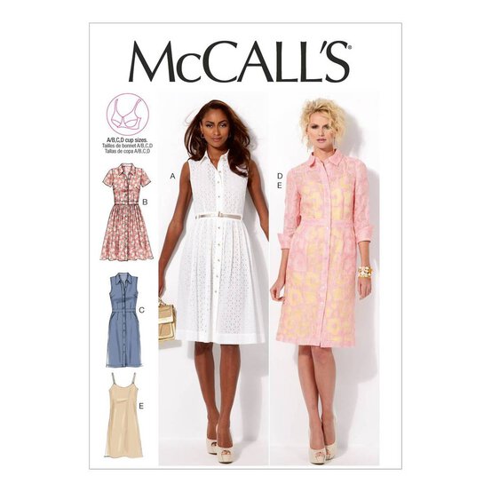 McCall’s Dress and Slip Sewing Pattern M6696 (8-16)