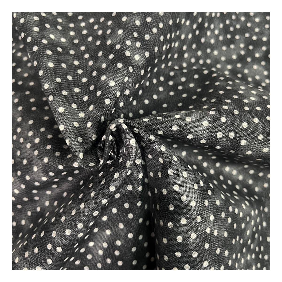 Black Spotty Cotton Textured Blender Fabric by the Metre