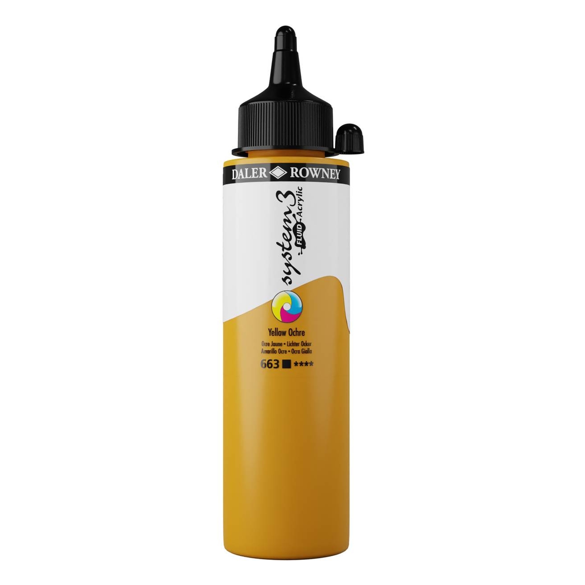 Daler-Rowney System3 Yellow Ochre Fluid Acrylic 250ml (663)