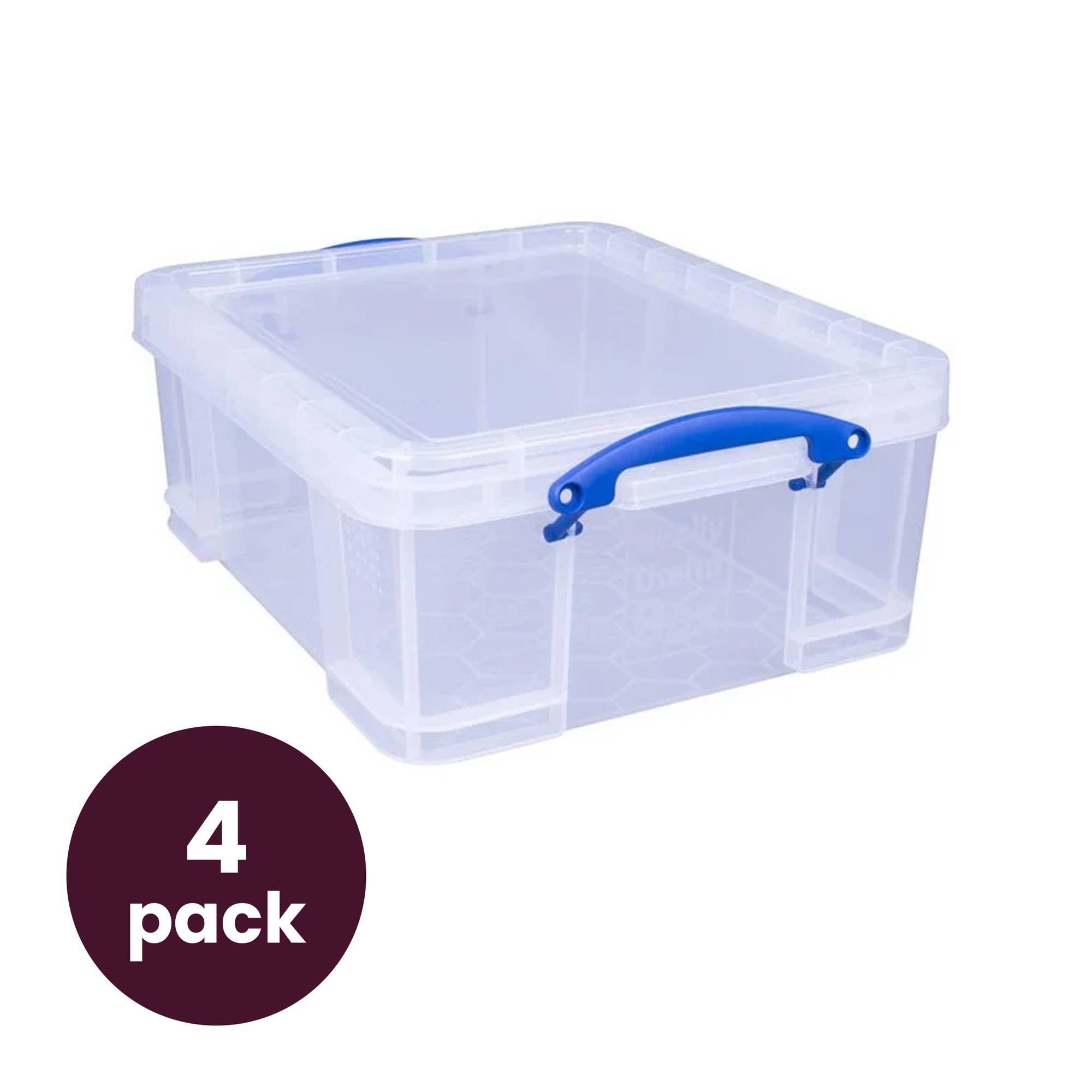 Really Useful Clear Box 18 Litres 4 Pack Bundle
