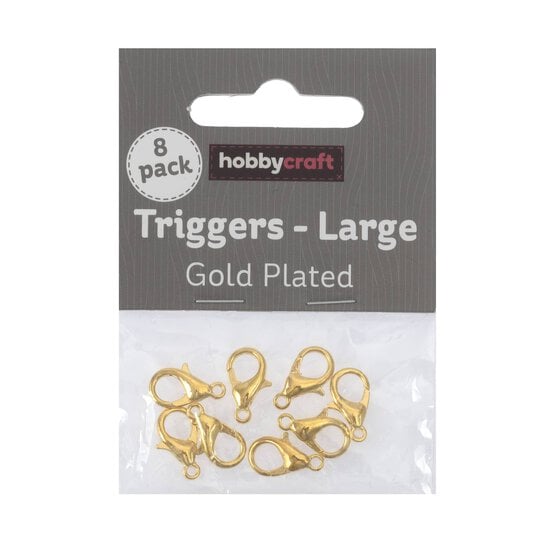 Gold Plated Trigger Clasp 15 x 6mm 8 Pack