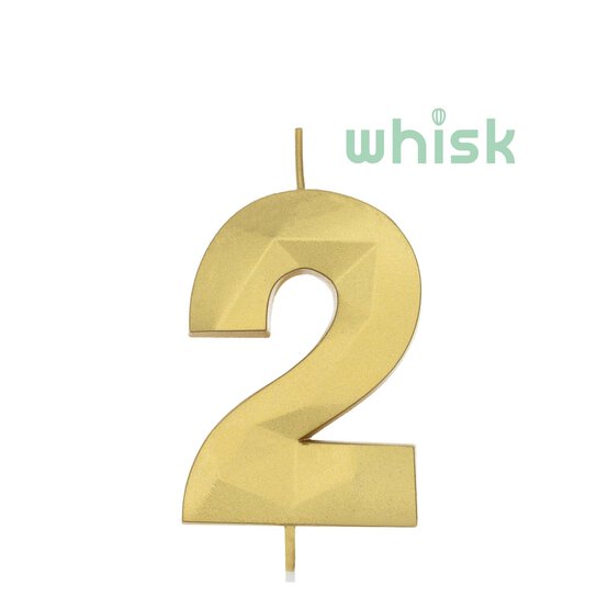 Whisk Gold Faceted Number 2 Candle
