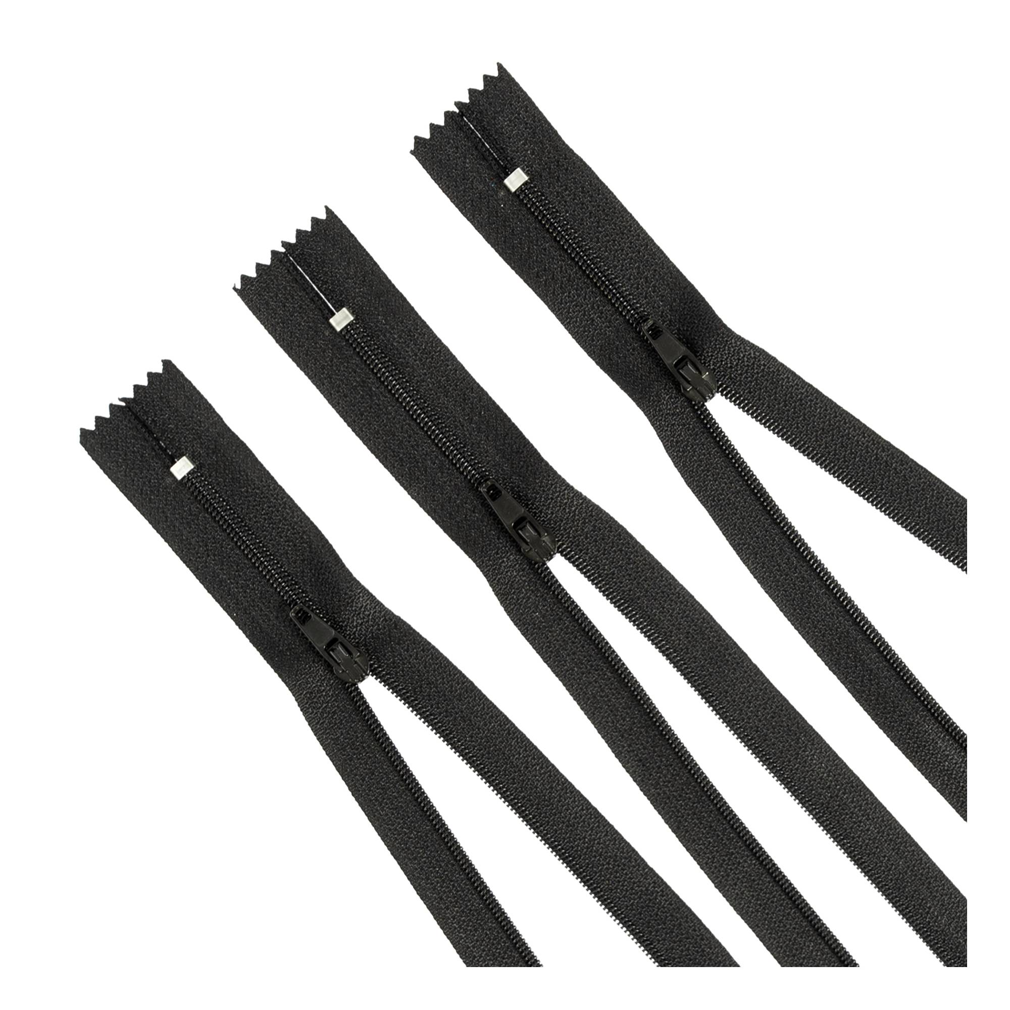 Valuecrafts Black Zips 27cm 3 Pack