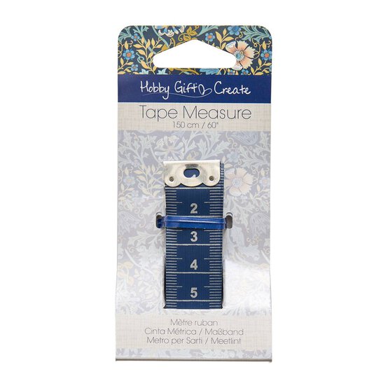 Blue Woodblock Floral Tape Measure 150cm