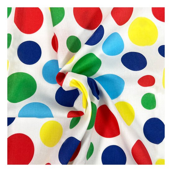 Bright Bubble Spot Polycotton Fabric by the Metre