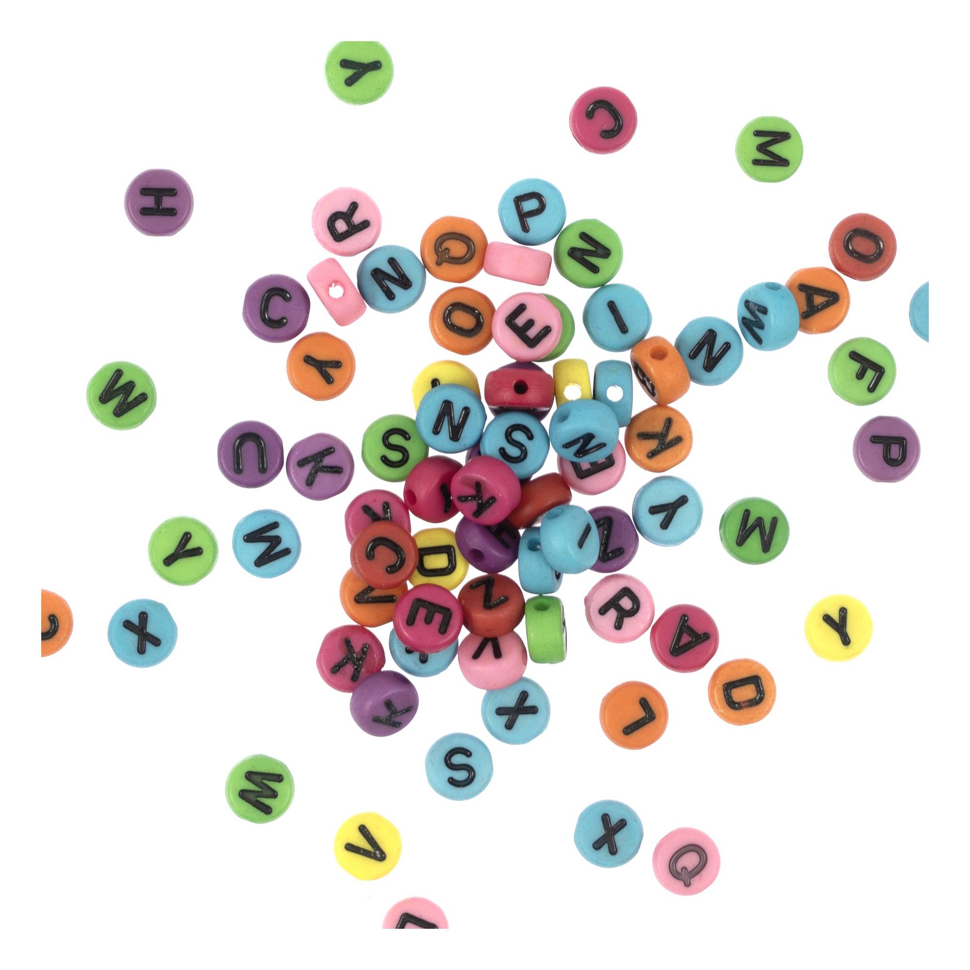 Black Letter Bright Alphabet Beads 40g
