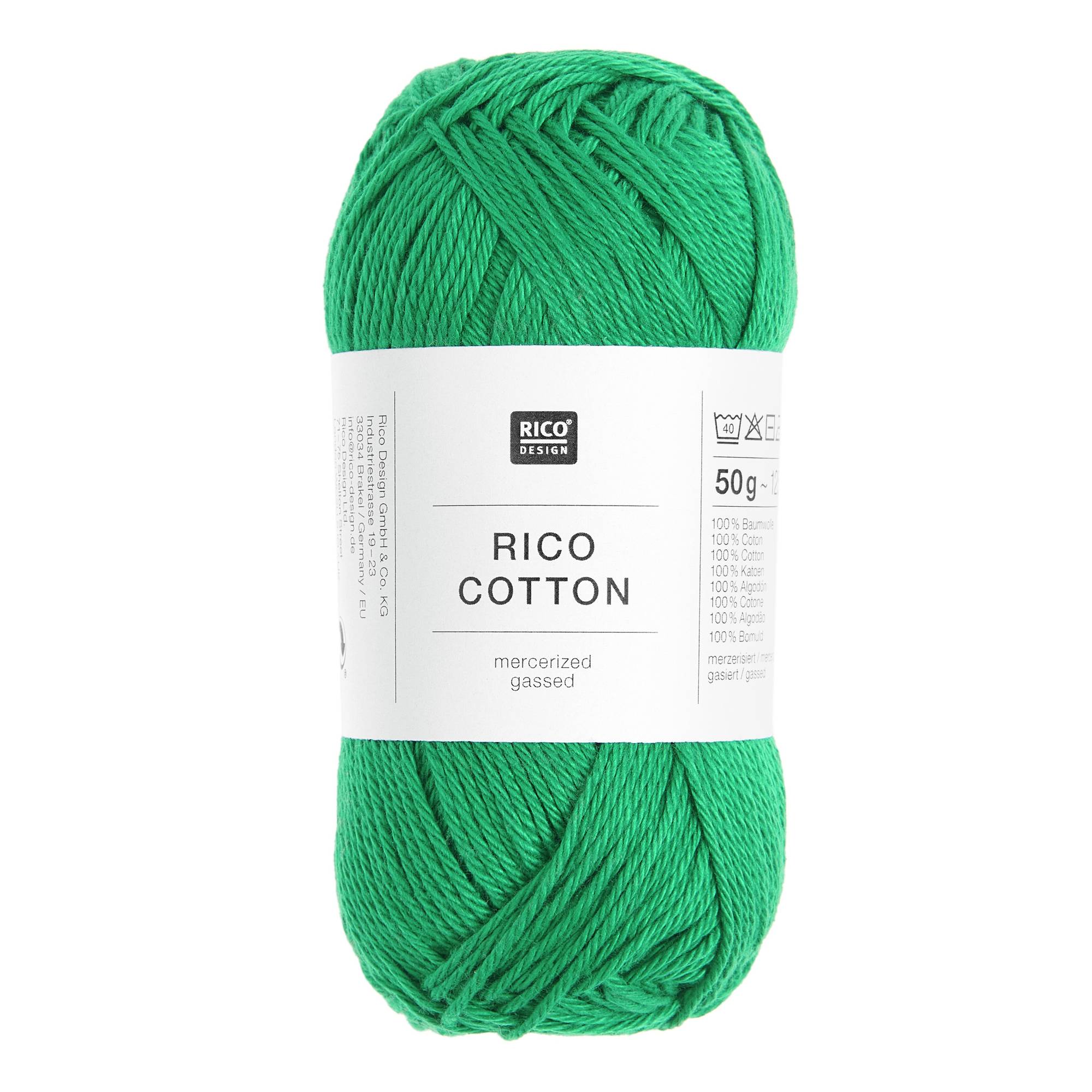 Rico Essentials Green Cotton 4ply 50g