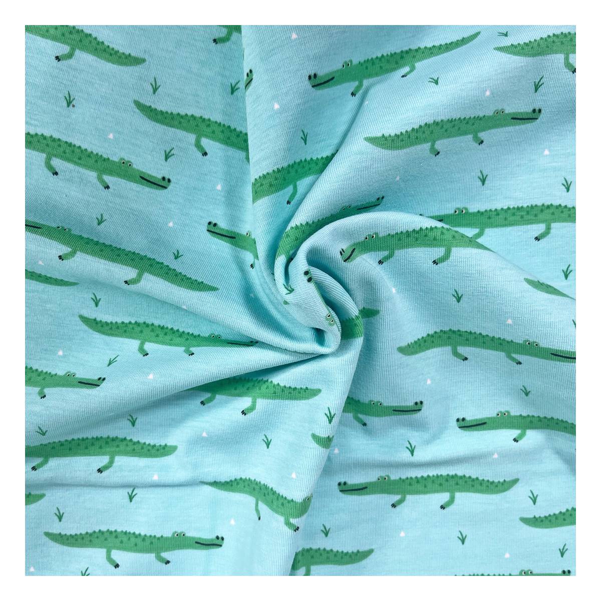 Crocodiles Cotton Spandex Jersey Fabric by the Metre