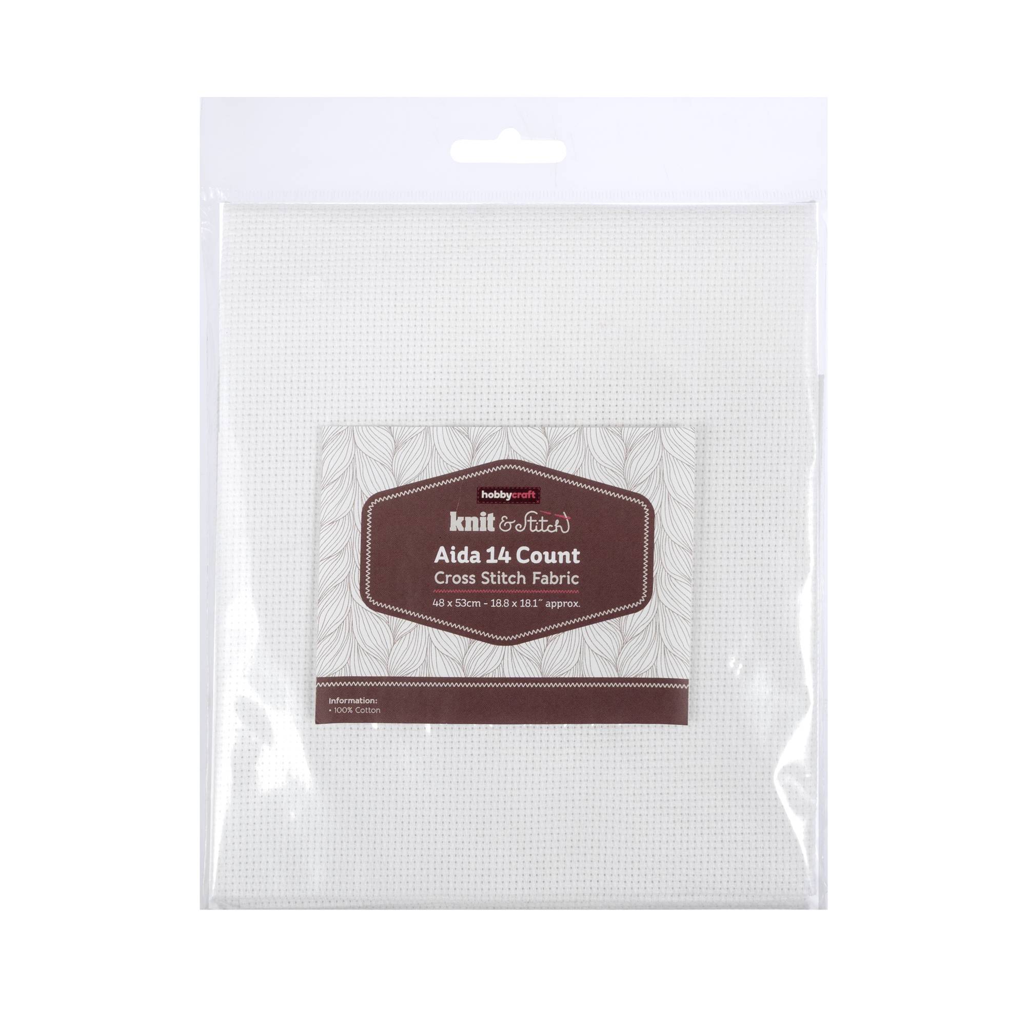 White 14 Count Aida Fabric 48cm x 53cm